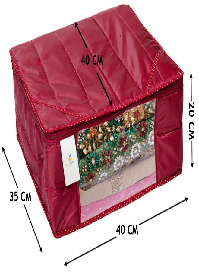 Homestrap Parachute Material Water Resistant 3 Layered Saree Cover - Maroon - Image 3